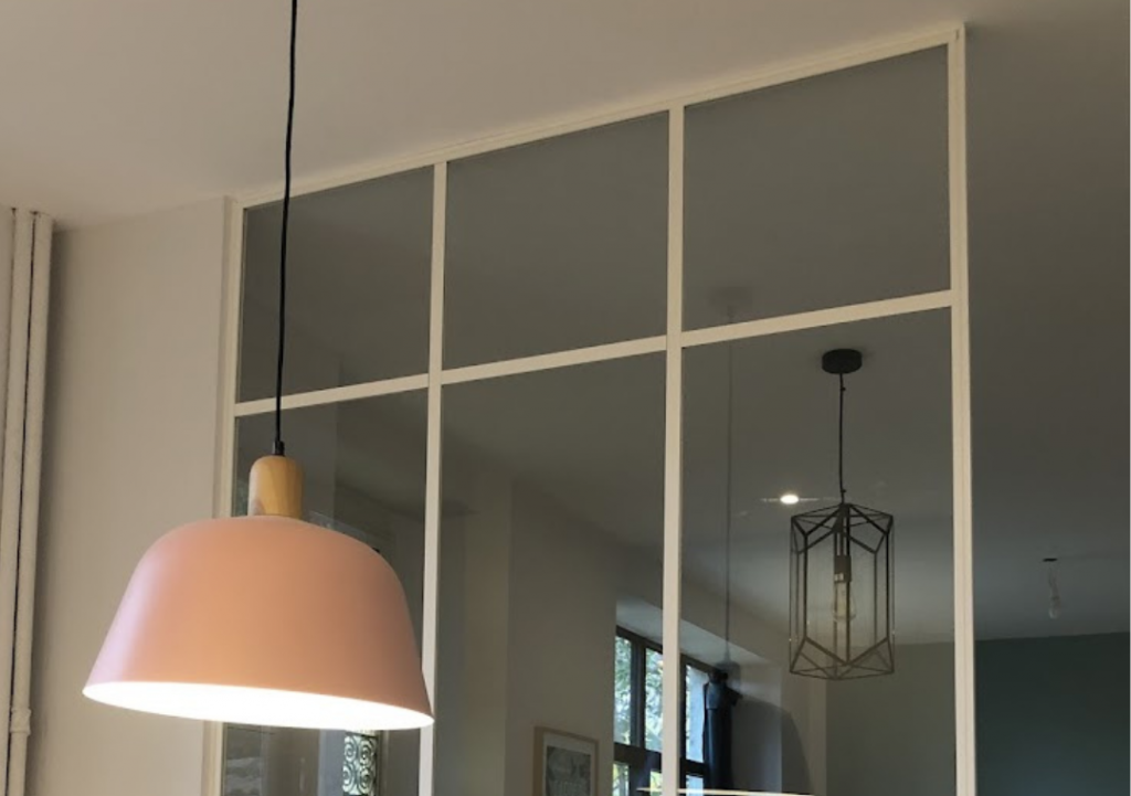 Pose de verrière intérieure en verre vitrerie miroiterie drôme ardèche